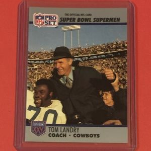 Tom Landry #27 1990 Pro Set [Super Bowl 160] Football Trading Card